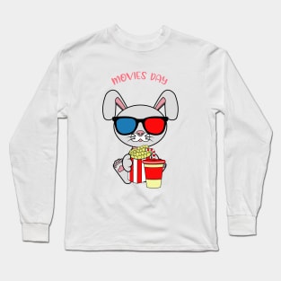 movies and rabbits lover Long Sleeve T-Shirt